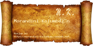 Morandini Kolumbán névjegykártya